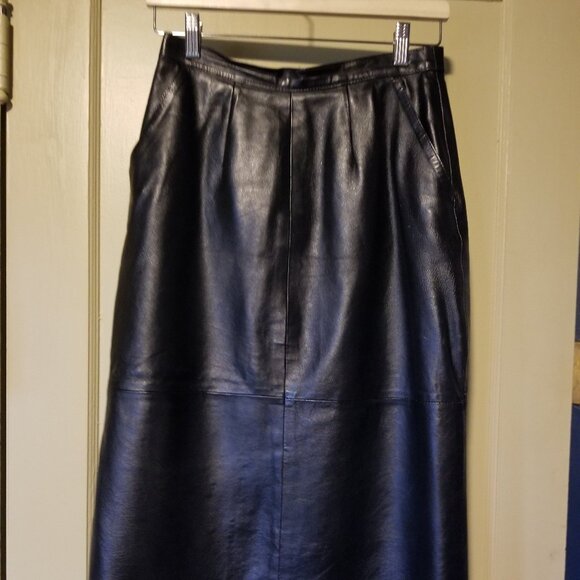 Genuine leather midi skirt pencil waist - Picture 1 of 2